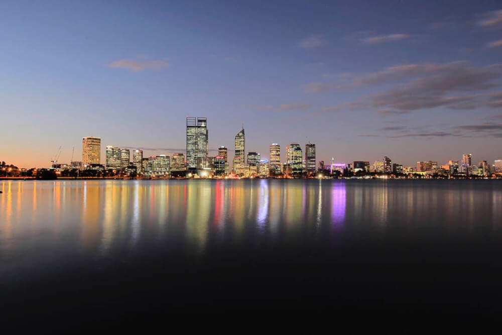 Image of city nightscapes at South Perth by Steve Huddy