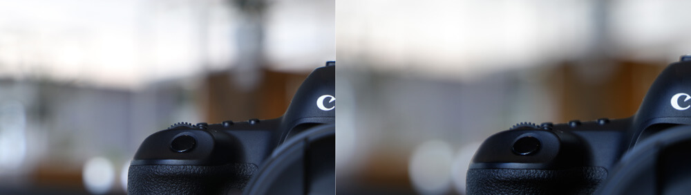 comparison of bokeh effect in a crop sensor and Full Frame camera