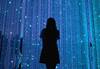 Image of model's silhouette with crystal curtains taken by Daniel Formosa using the Canon EOS R8