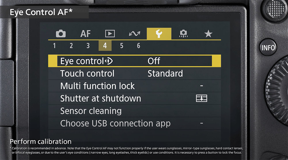 EOS R3 menu for setting up Eye Control AF