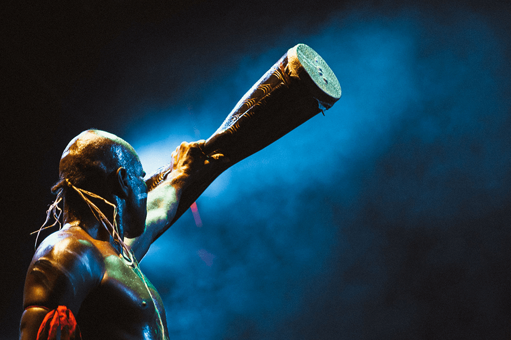 Albert David performing for Airileke; WOMADelaide, Kaurna Country, 2014. Image by Benjamin Warlngundu Ellis