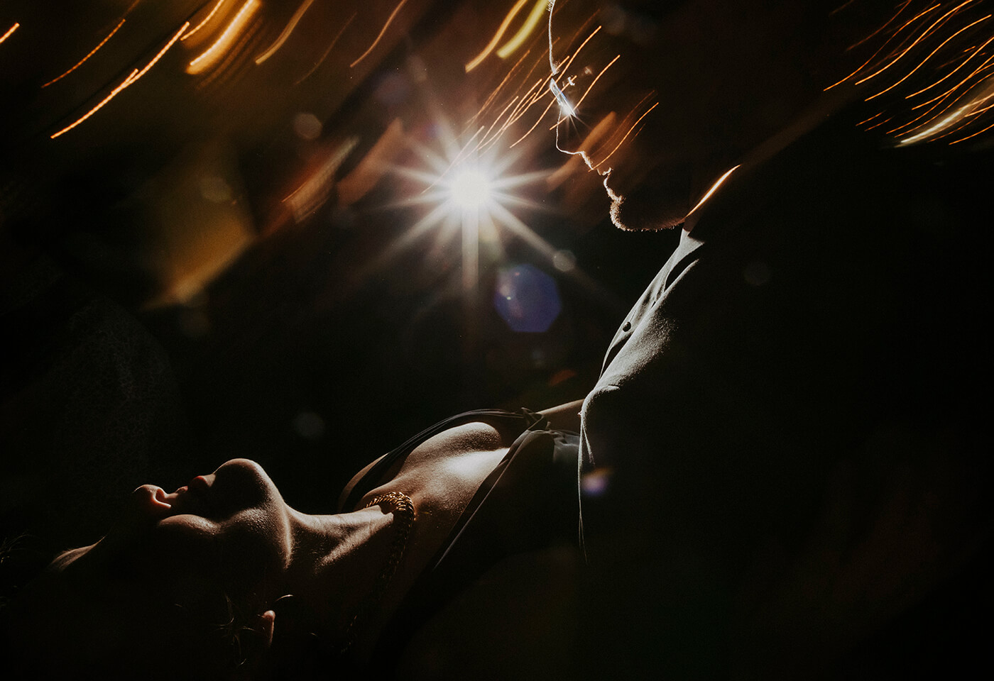 Long exposure image of bride and groom dancing taken by James Simmons