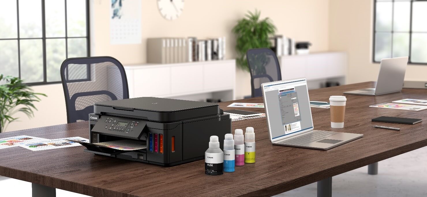 Pixma Endurance MegaTank range use large ink bottle refills rather than ink cartridges for more efficient printing