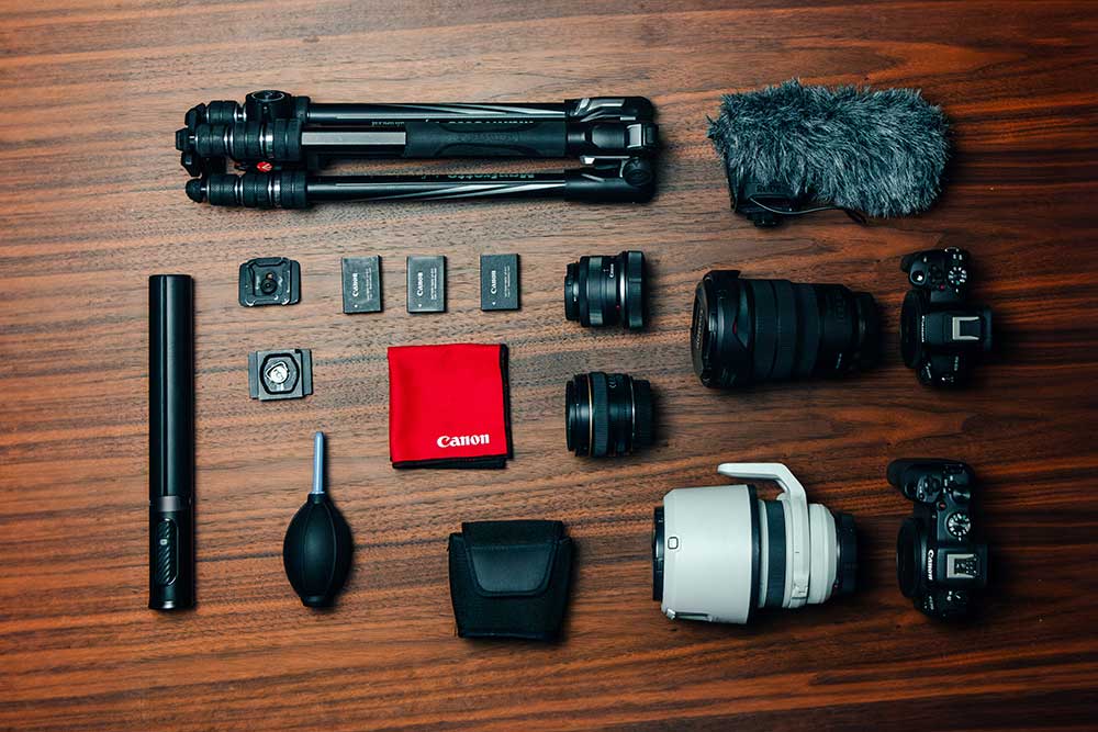 Flatlay image of Wil Calabio's gear