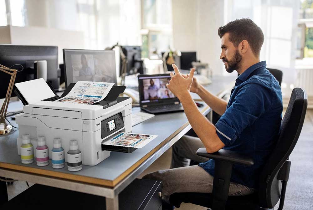 Canon MegaTank printer in an office