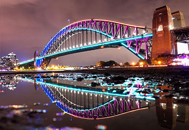 Image of a bridge with lights