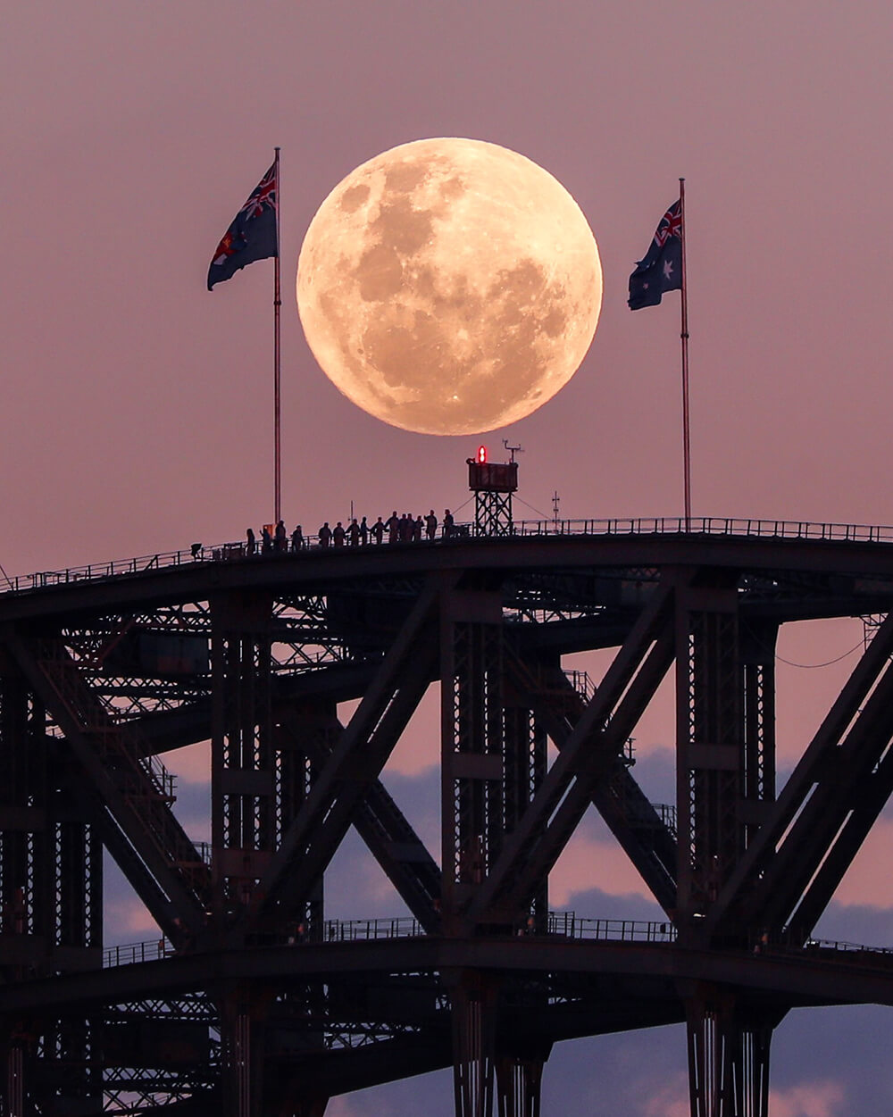 Supermoon at Sydney Harbour Bridge