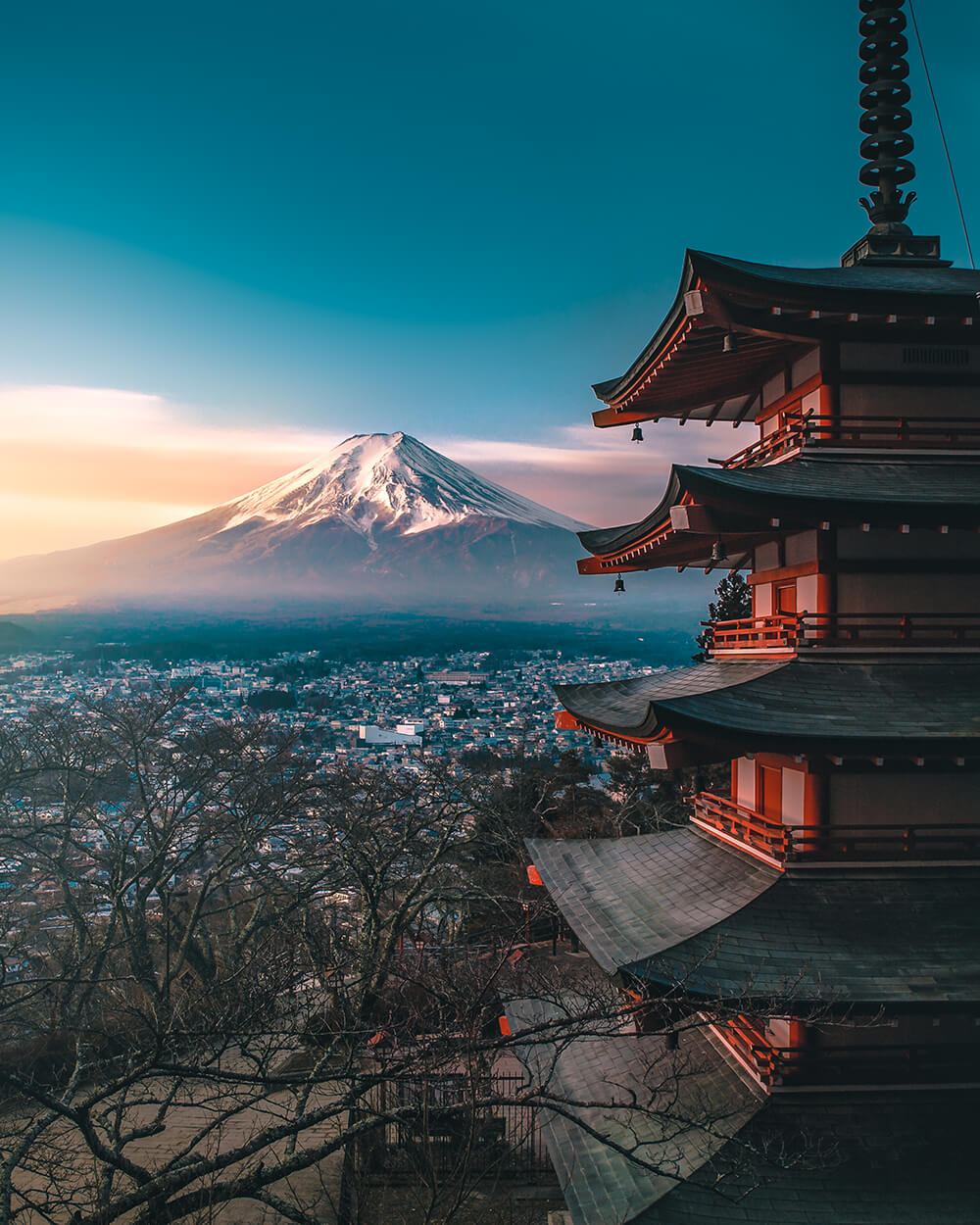 Mount Fuji view at Chureito Pagoda