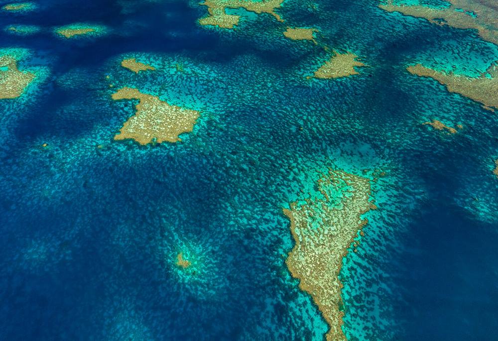 aerial photo of the Great Barrier Reef