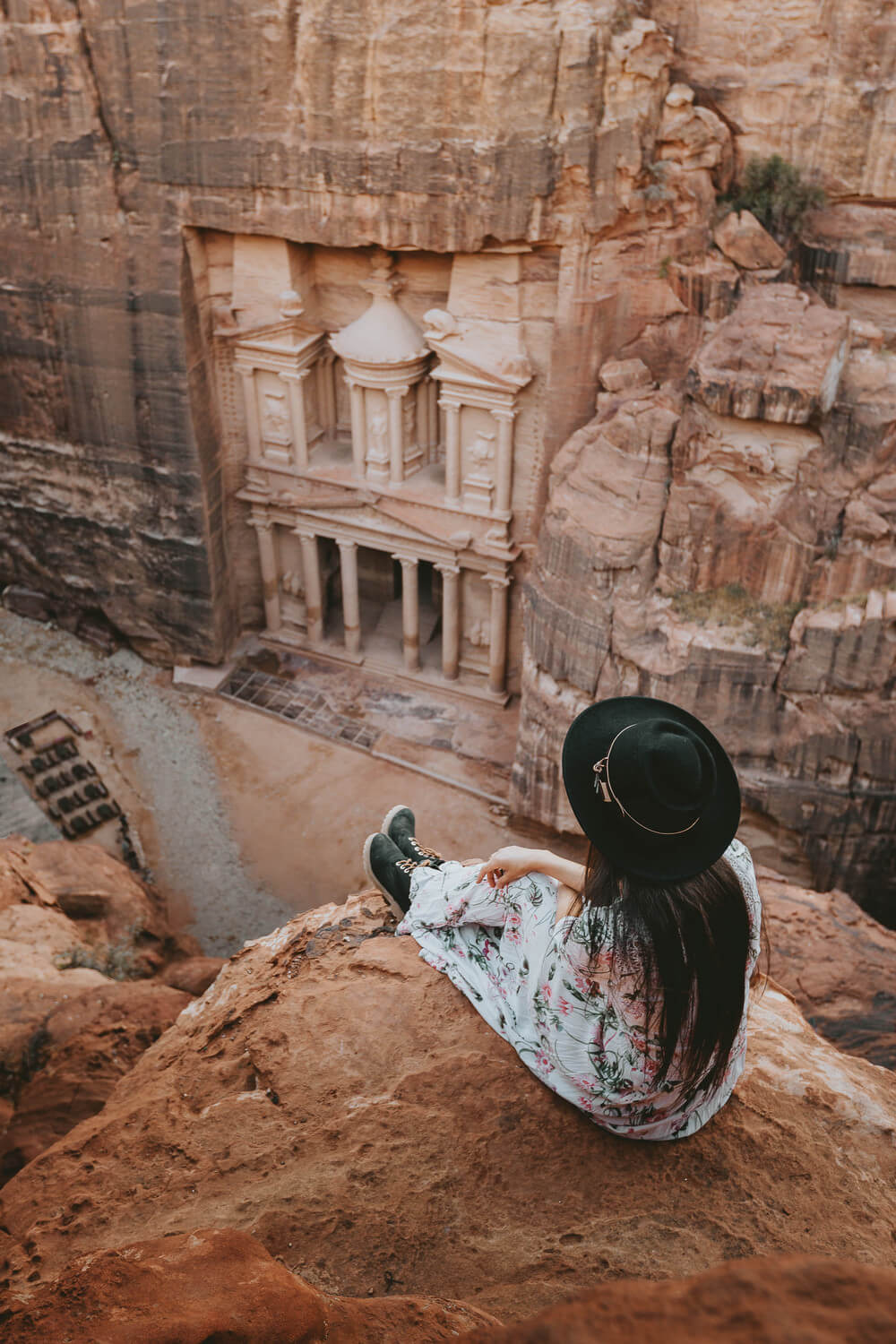 Photo of The Treasury, Petra from above. Shot by Jona Grey 