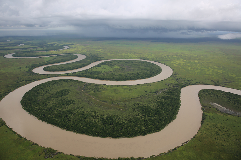 Aerial shot of the Adelaide River by Matt Wright