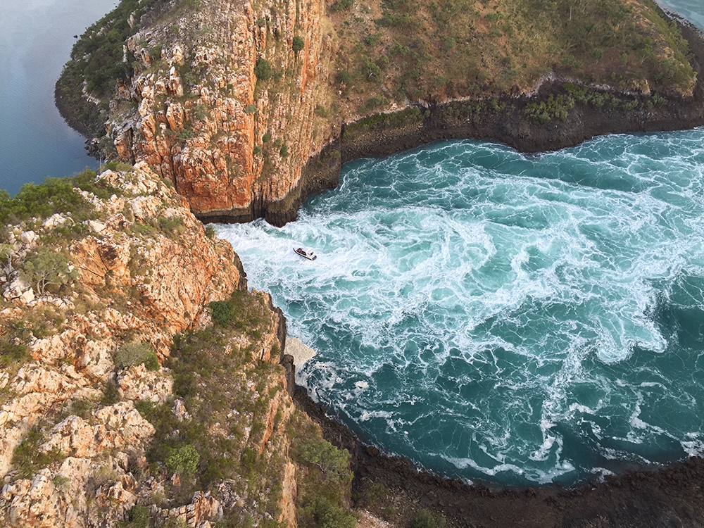 Aerial photo of Horizontal Falls taken by Matt Wright