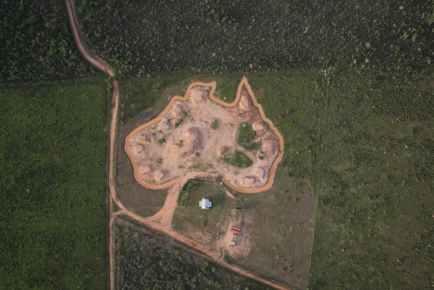 Aerial photo of Matt Wright’s resort “Australia”