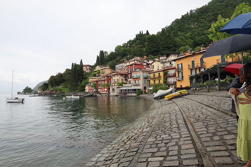 Colourful houses in a lake shore