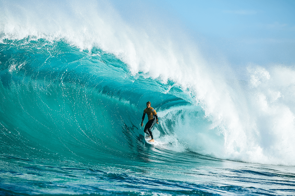 John John Florence during the 2019 Margaret River Pro in Western Australia, taken by Matt Dunbar using a Canon 5D Mark IV, EF70-200mm f/2.8L USM lens @ 145mm. 1/2000s @ f4, ISO 200