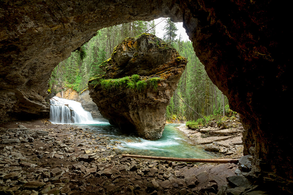 Waterfall at Johnston Canyon. Shot by Tony Irving