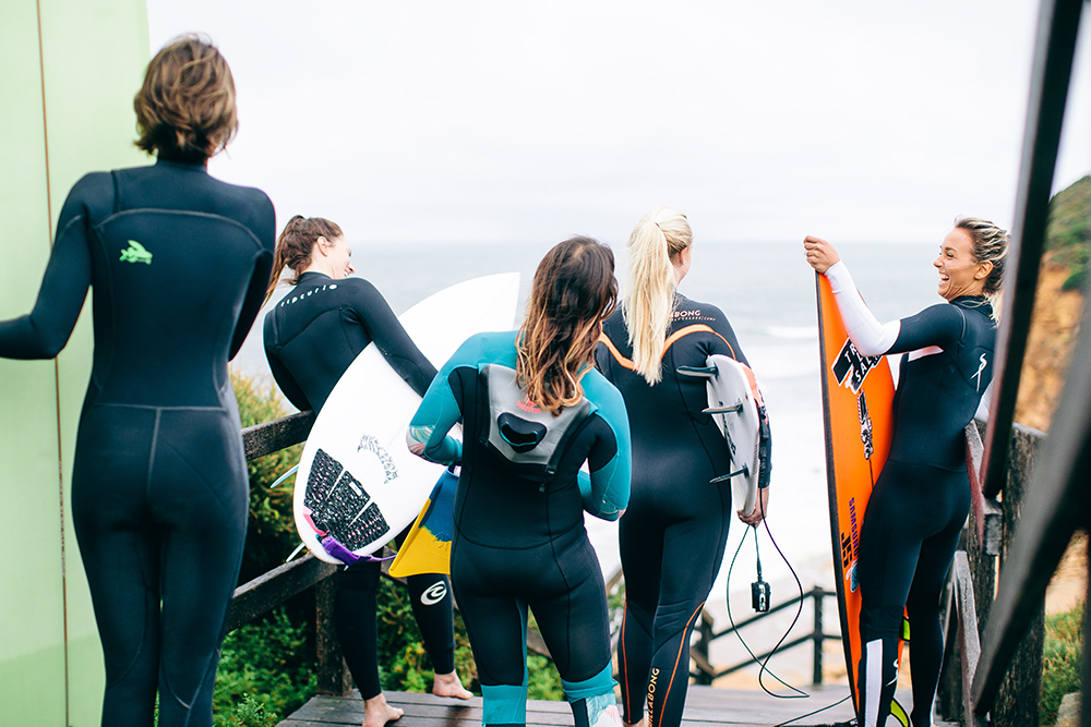 Image of surfers before hitting the waves