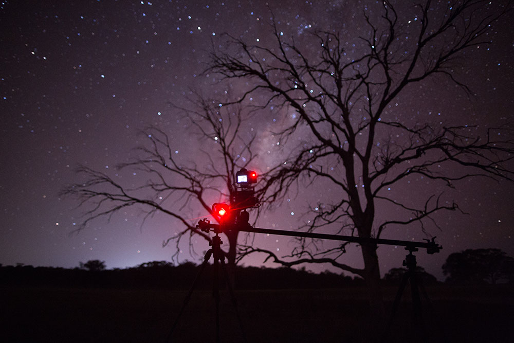 Behind the scenes photo of an astro time-lapse with Matt Vandeputte