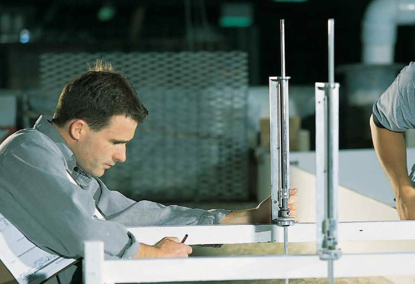 An architect drafting