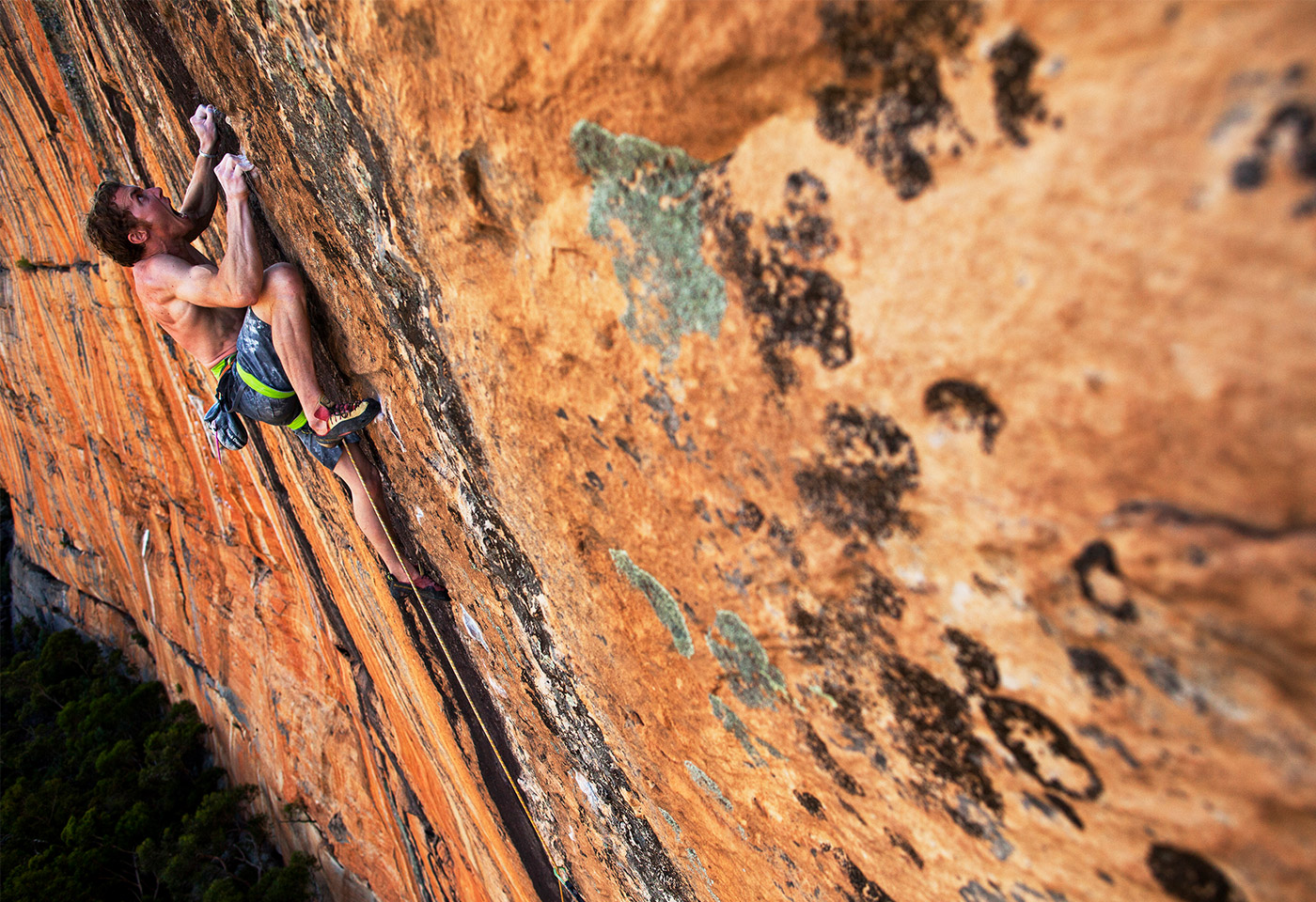Man climbing mountain