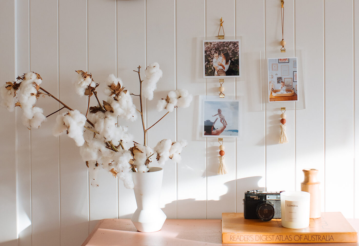 DIY Tasseled Hanging Photo Display