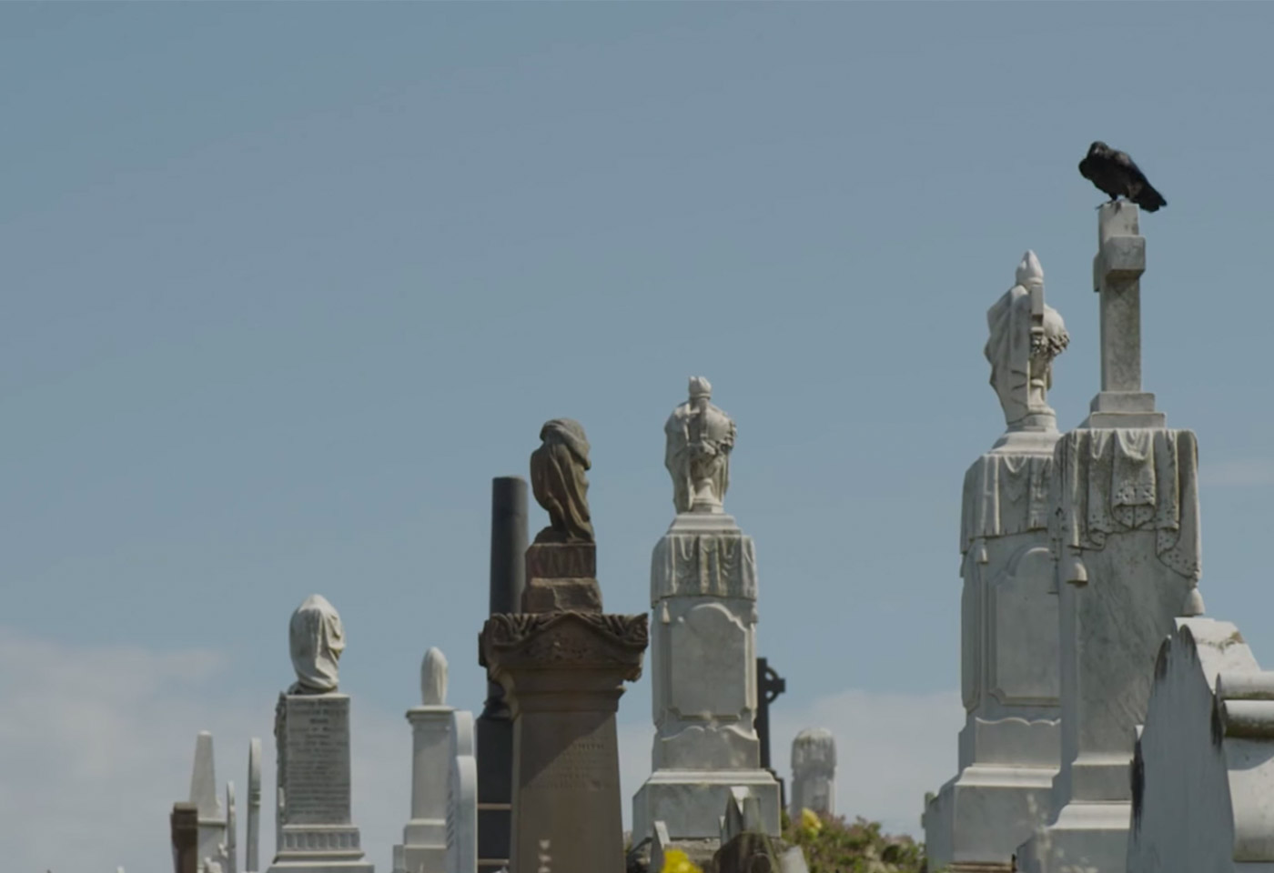 Tombstones in a cemetary