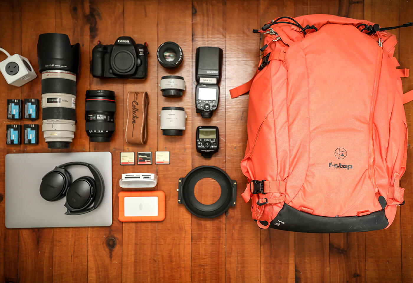 Camera Gear flatlay by Jenn Cooper