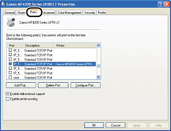 Procedure to set and change for printer driver port | Canon Australia